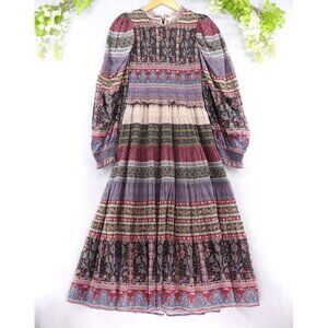 Sea New York Multicolor Bohemian Tiered Midi Dress